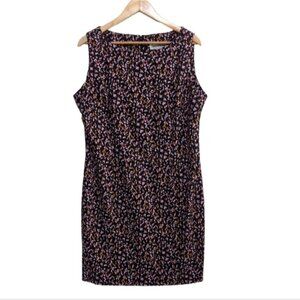 Danny & Nicole Polka Dot Sheath Dress Sleeveless Pink orange size 16